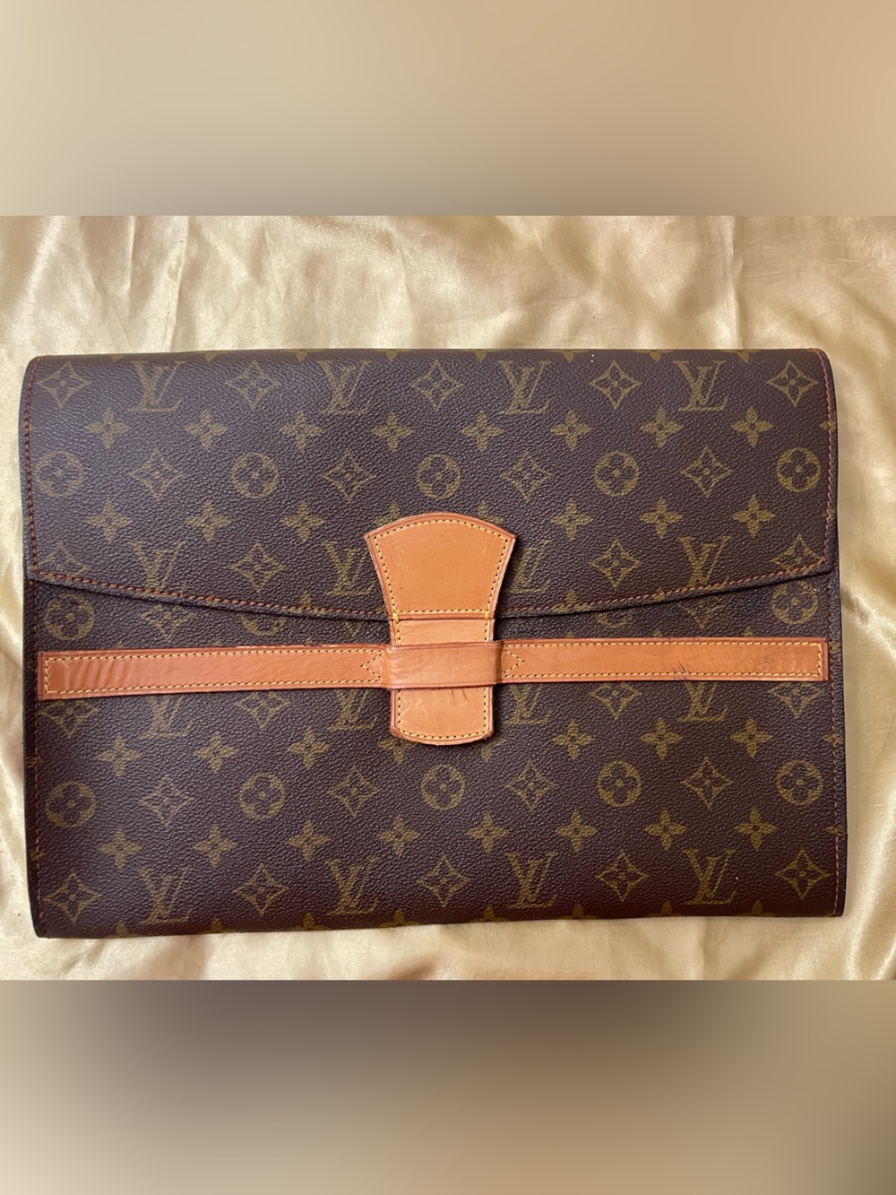 Louis Vuitton Monogram Canvas Brown with Tan Trim Laptop Folio